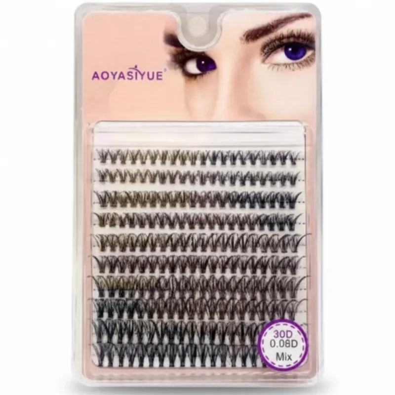 Pestañas por puntos AOYASIYUE cluster lashes 30D