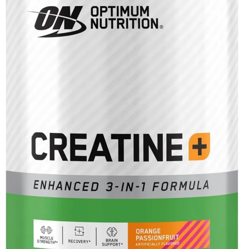 Creatina Optimum Nutrition,  sabor Naranja y Fruta de la pasión