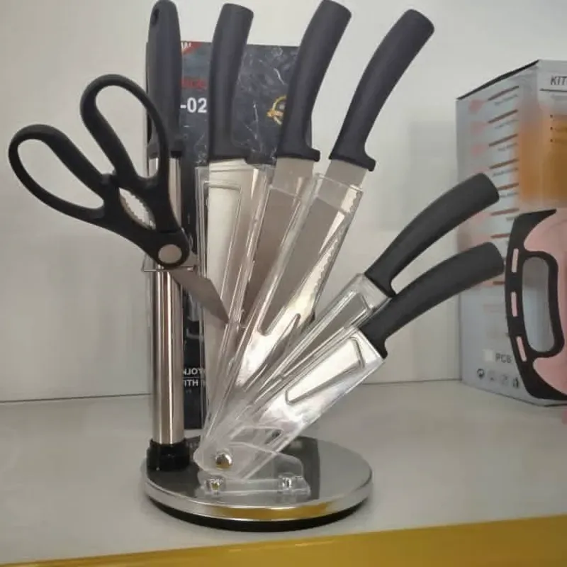 Juego de cuchillos con base giratoria