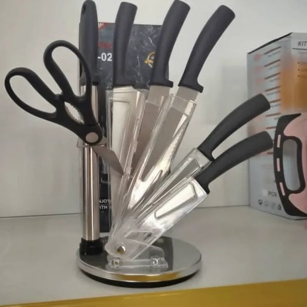 Juego de cuchillos con base giratoria