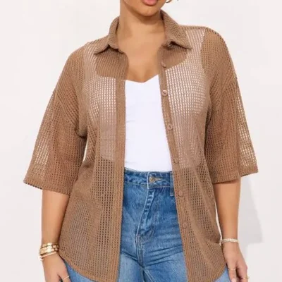 Camisa carmelita crochet