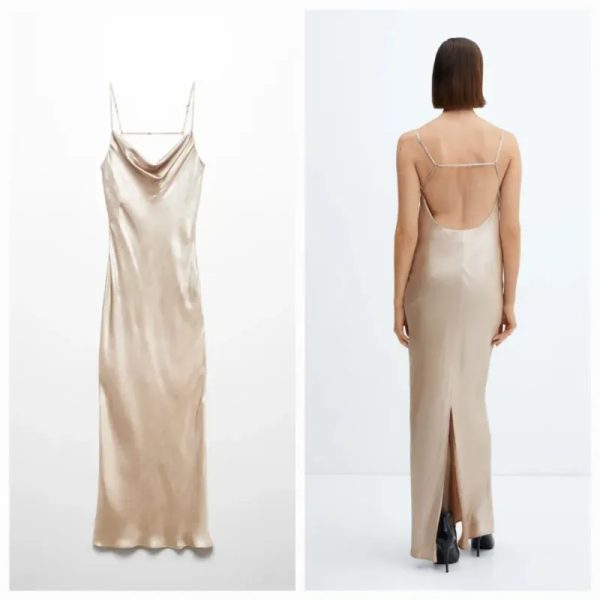 Vestido satinado espalda abierta