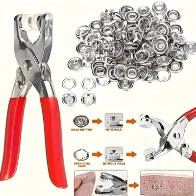 Pinza para broches y paquete de broches