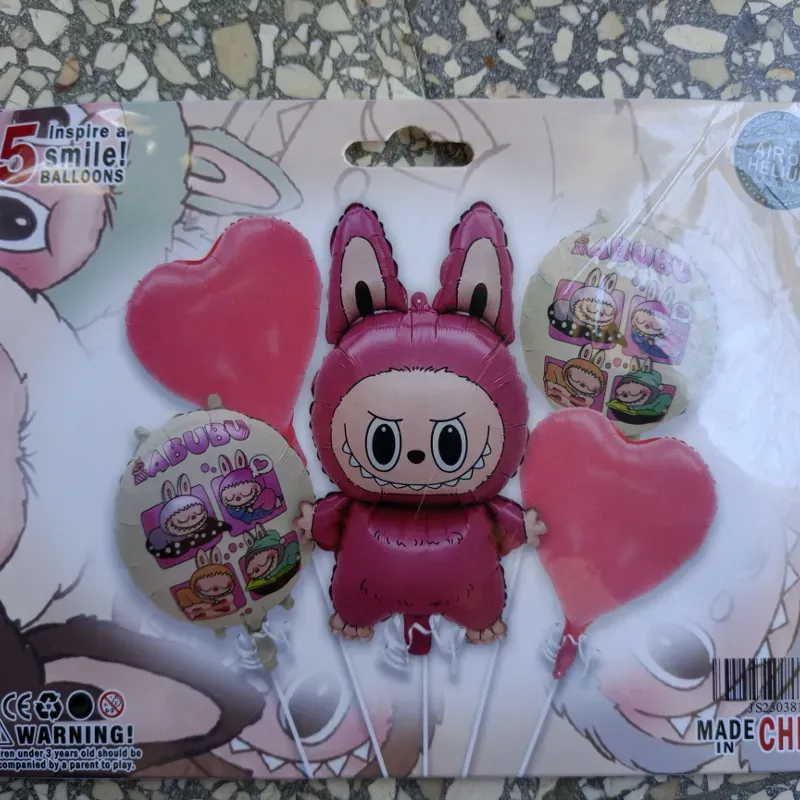 Set de globos Labubu Rosa