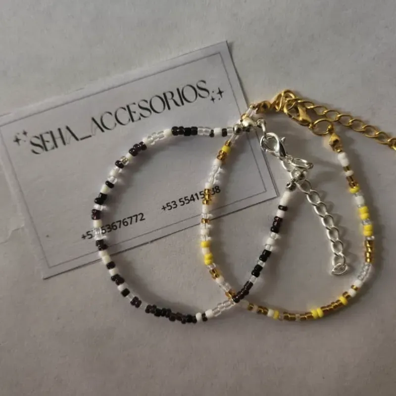 Conjunto de pulsera simple de mostacillas