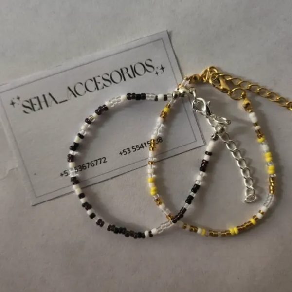 Conjunto de pulsera simple de mostacillas
