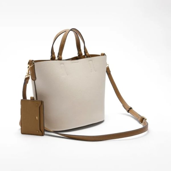 Bolsa mediana cru con doble asa