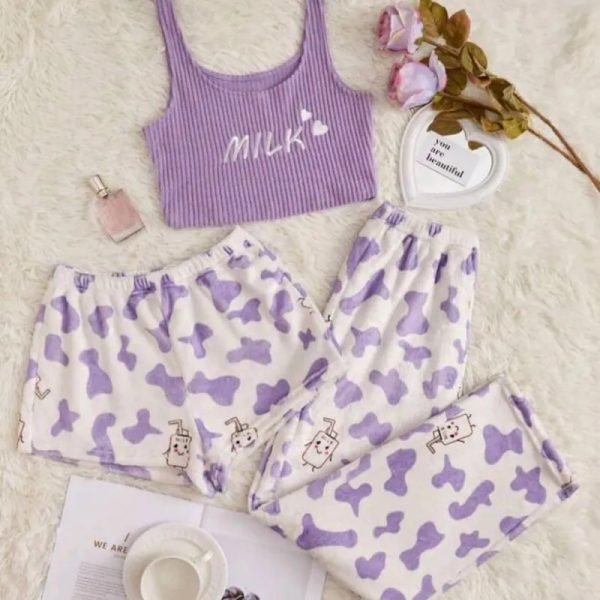 Conjunto de 3 piezas con top malva milk