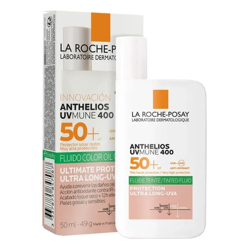 Protector solar facial La Roche-Posay Oil Control Fluido con color SPF 50+  50ml