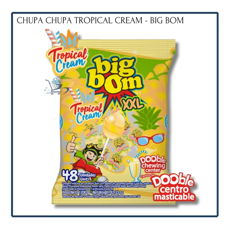 Chupa Chupas Tropical Cream - Big Bom XXL (48u)
