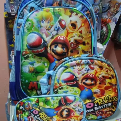 Combos de 3 piezas, mochila con luces, merendero térmico y caruchera.