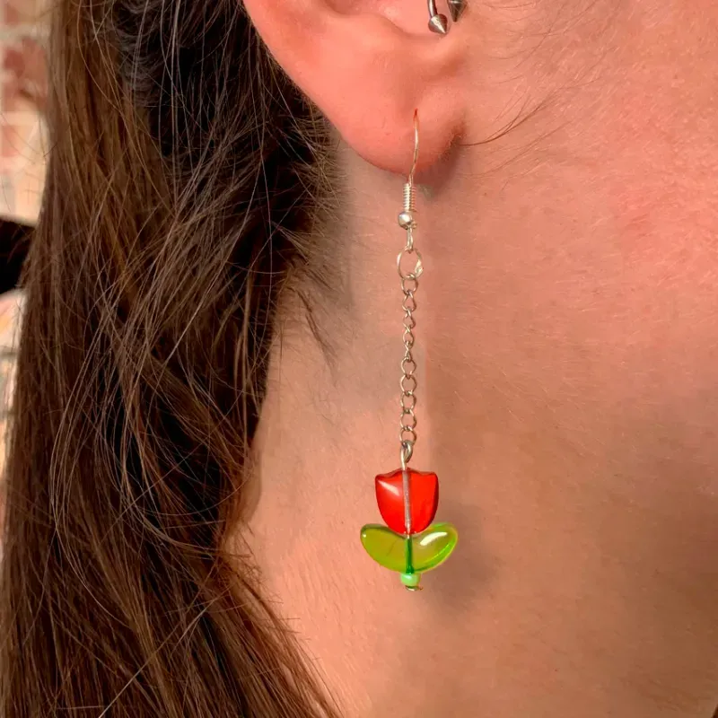 Aretes con tulipan
