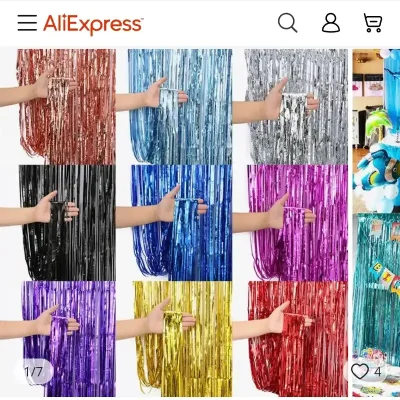 Cortina de flecos para decoración de fiestas