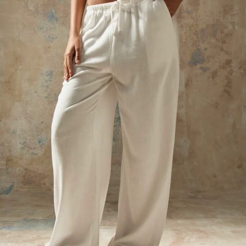 Pantalón de lino color arena