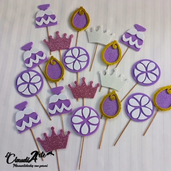 Minitopper para cupcake (Princesa Sofía)