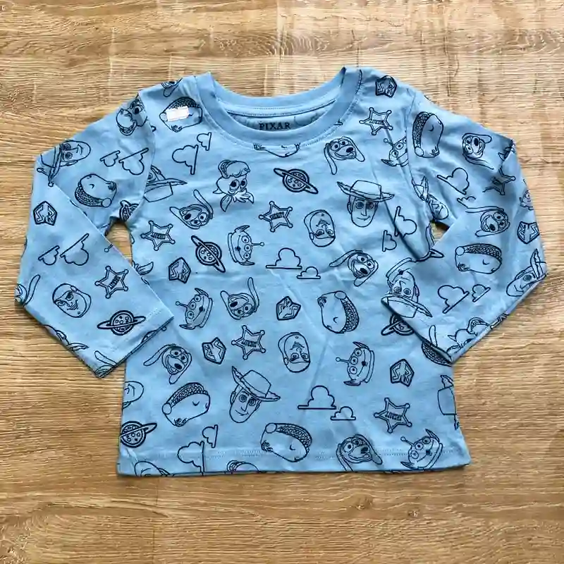 Enguatada azul con motivos de Toy Story