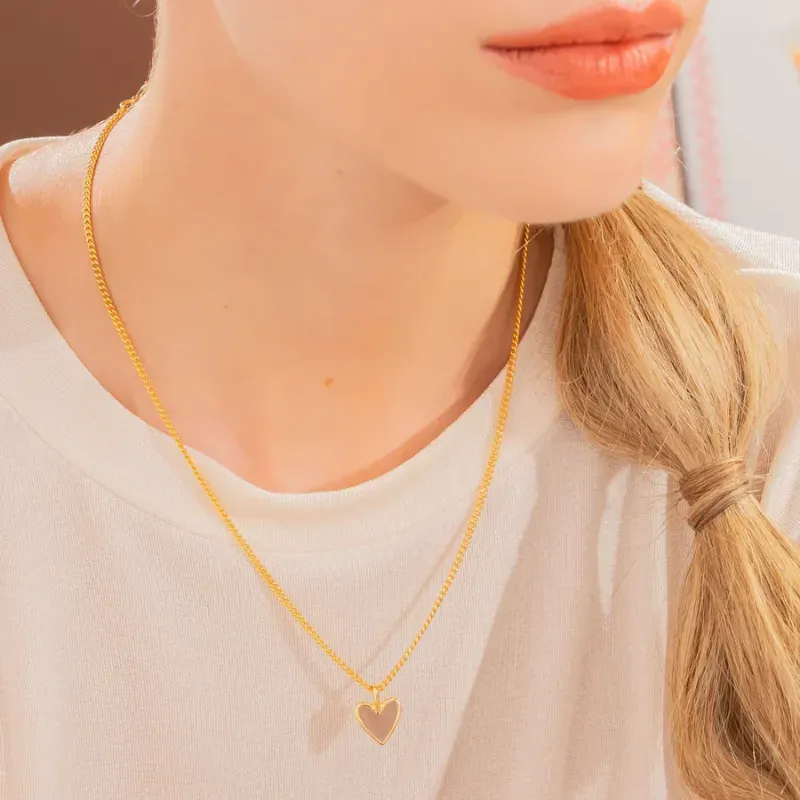 Set Cadena + Aretes Corazón