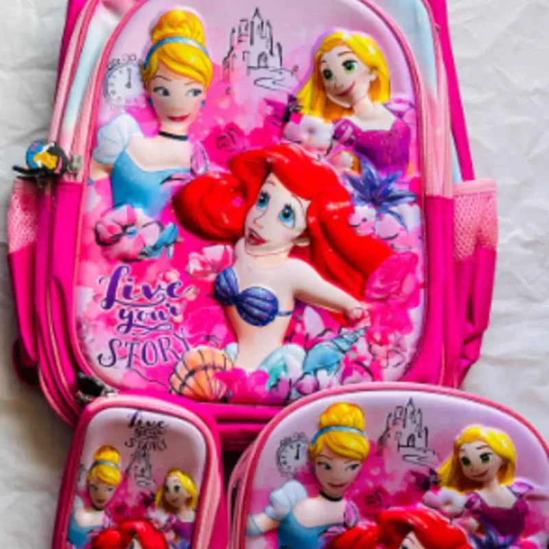 ✨ Set Mochila + Lonchera + Cartuchera + Llavero con Luces Princesas