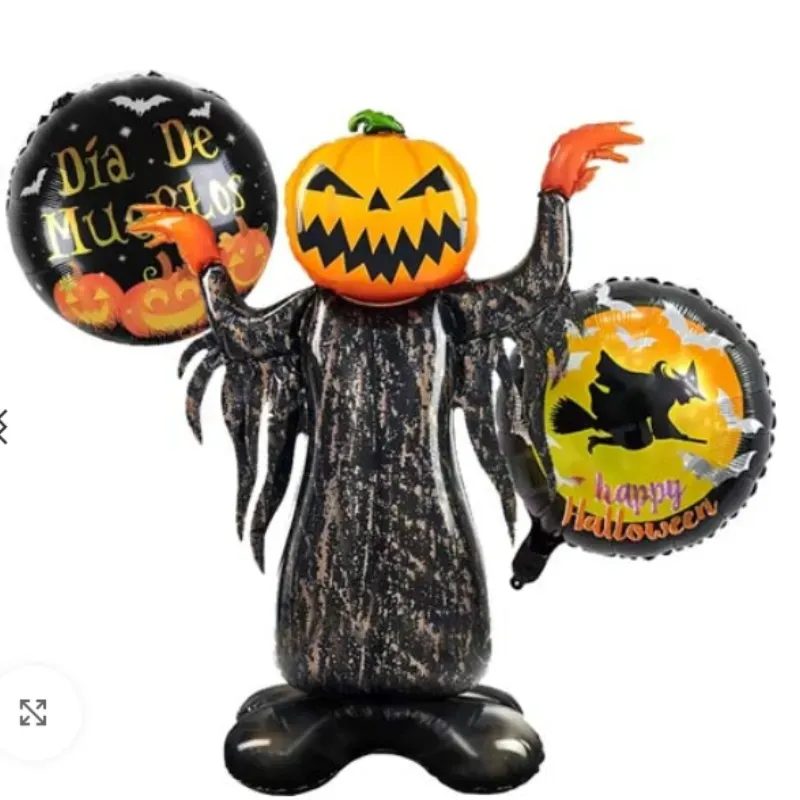 Set de 3 globos Halloween (hombre calabaza)