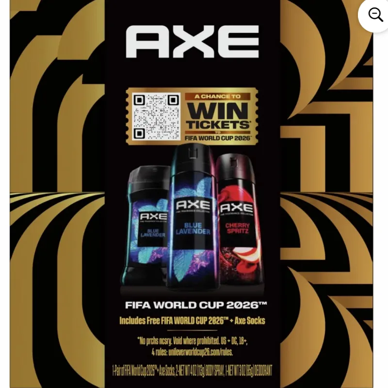 AXE Colección de Fragancias Finas X FIFA World Cup Juego de Regalo Blue Lavender Desodorante en Barra y Spray, Cherry Spritz Aerosol Desodorante + Calcetines, 3 Unidades