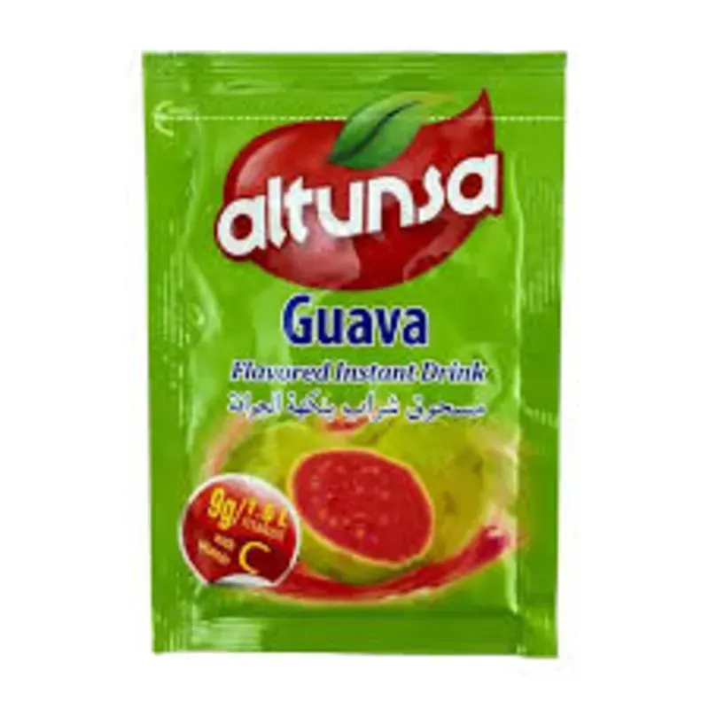 Refresco Altunsa Guava Flavored Instant Drink (Bebida Instantánea con Sabor a Guayaba Altunsa).