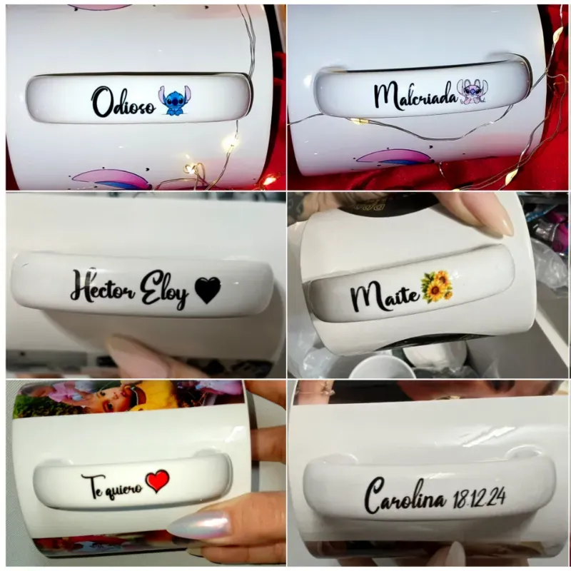 Personalizar asa de jarras blancas