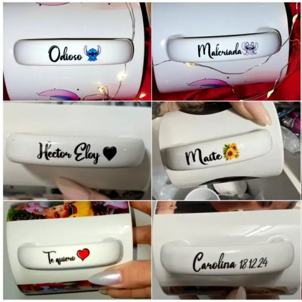 Personalizar asa de jarras blancas