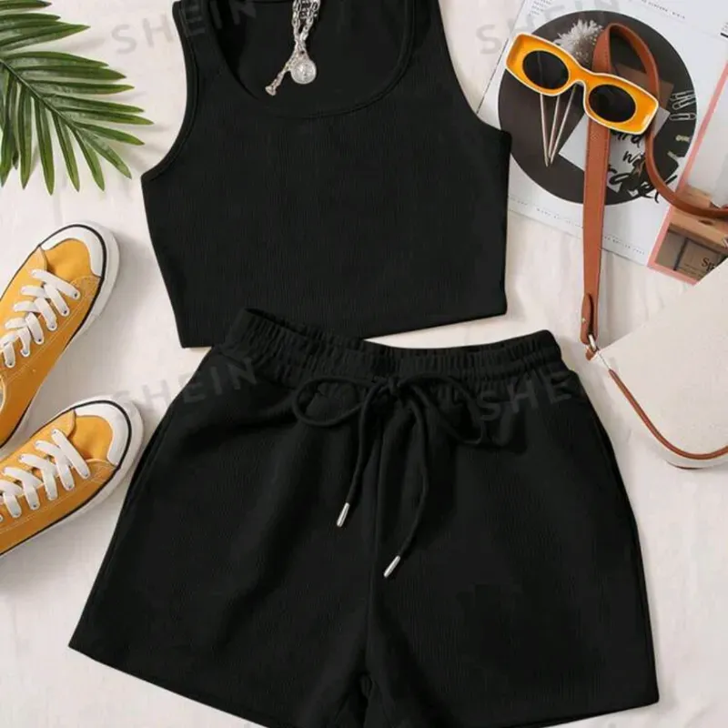  Conjunto de short y camiseta — Negro