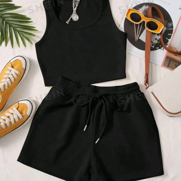  Conjunto de short y camiseta — Negro