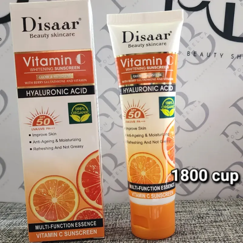 Protector solar de 50 spf de vitamina c y acido hialuronico