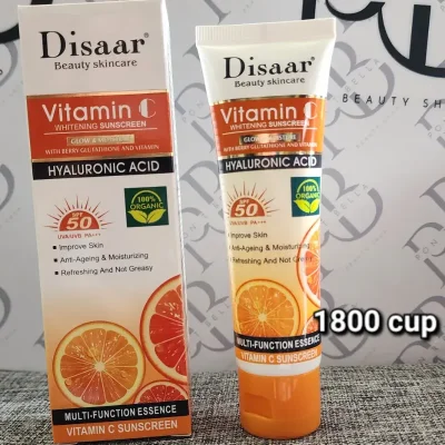 Protector solar de 50 spf de vitamina c y acido hialuronico