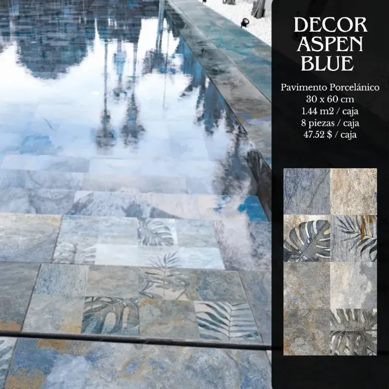 Porcelanato decor Aspen blue