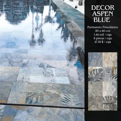 Porcelanato decor Aspen blue