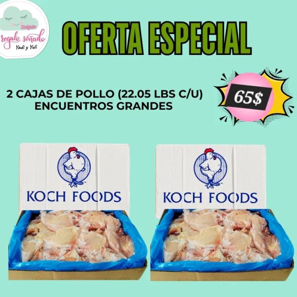 2 caja de pollo  