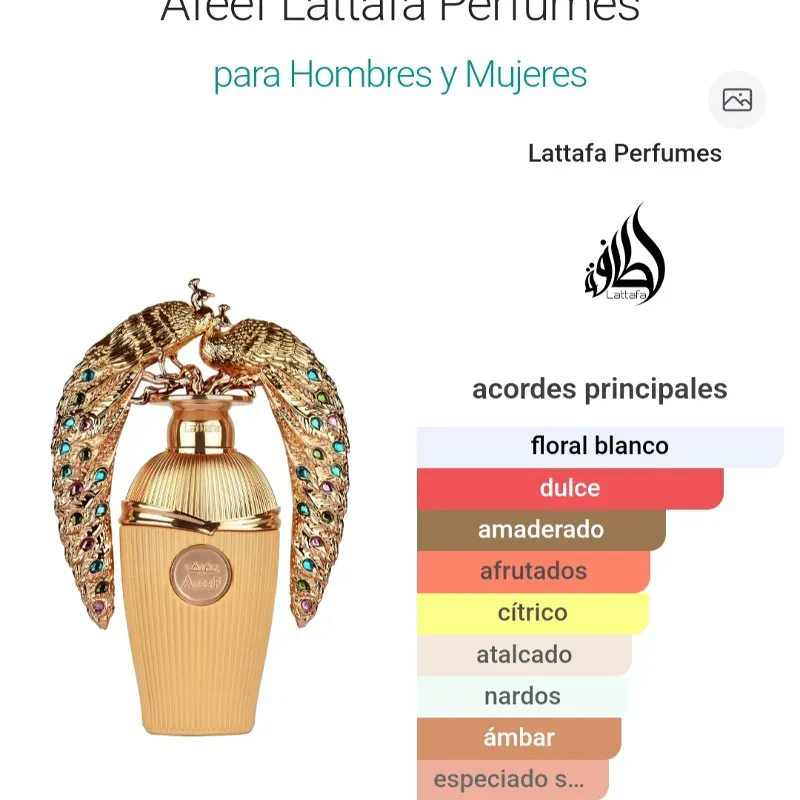 Afeef Lattafa Perfumes para Hombres y Mujeres