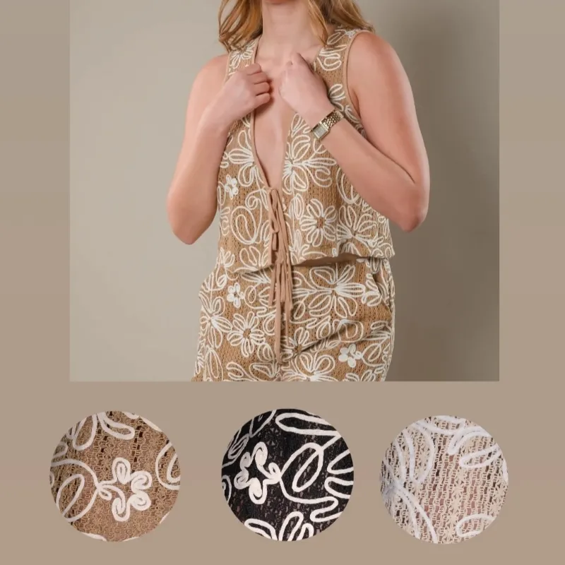 Blusa tejida  con lazo