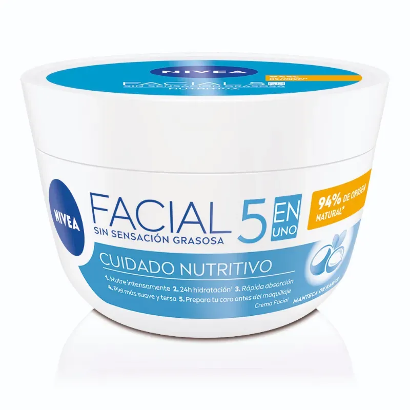 Crema facial 5 en 1 NIVEA Cuidado Nutritivo para todo tipo de piel x 200 ml