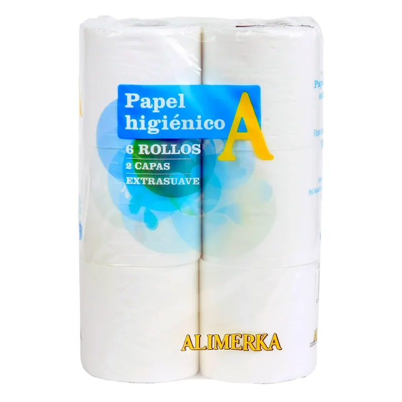 Papel higiénico 2 capas simple ALIMERKA paq. 6rollos/16caja