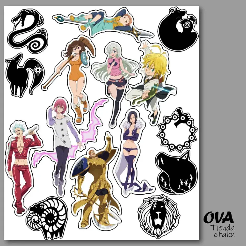  Pack de stickers Nanatsu no Taizai (Los 7 Pecados Capitales)