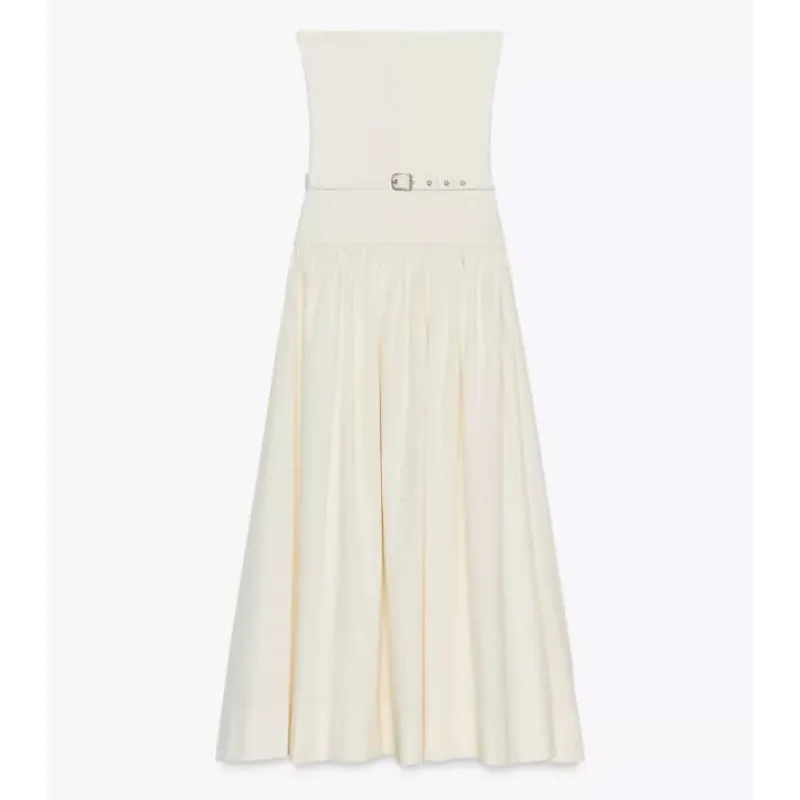 Vestido strapless de cinto