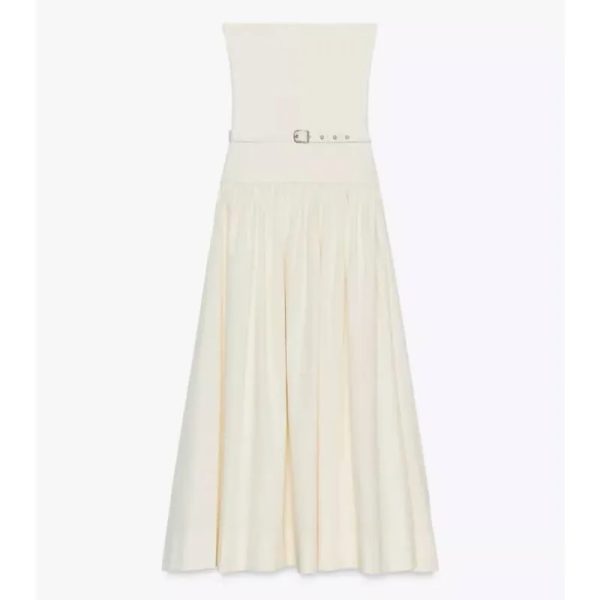 Vestido strapless de cinto