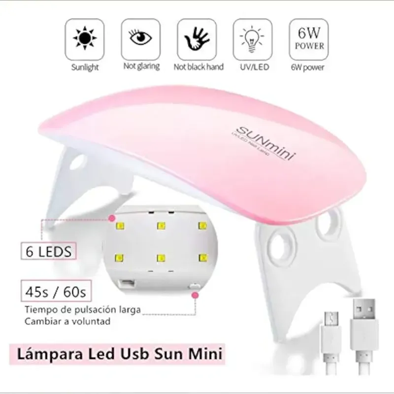 Mini LED Lámpara Uñas UV 6w
