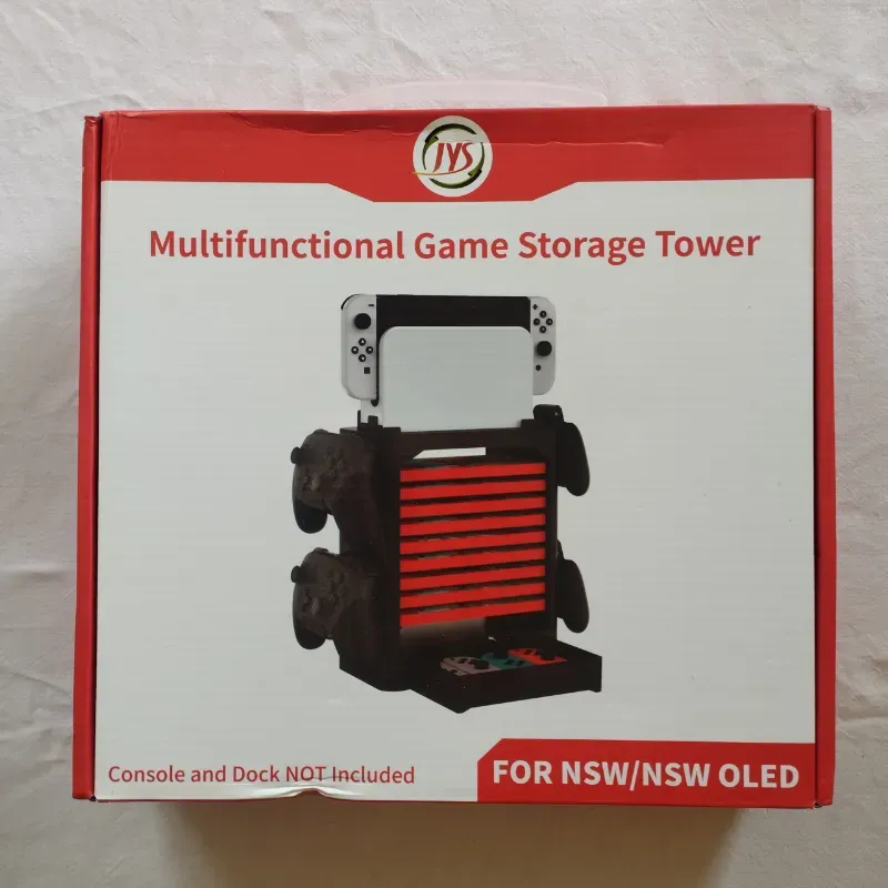 Soporte multifuncional para torre de almacenamiento de discos de juegos compatible con Nintendo Switch