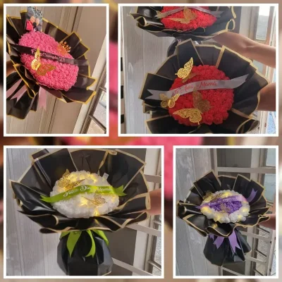 Ramo  de rosas de fuami pequeñas ✨