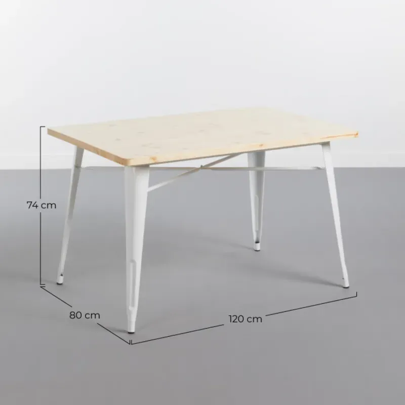 MESA METÁLICA/MADERA STRONG BLANCO