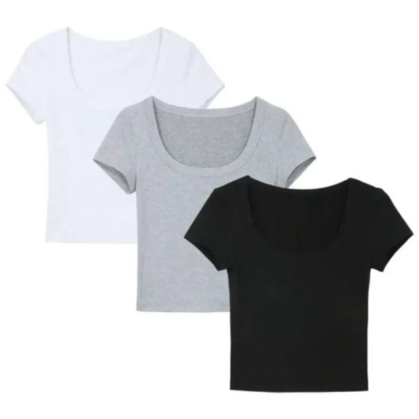Tops básicos  con cuello redondo