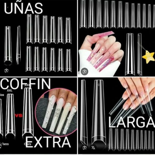 UÑAS COFFIN EXTRA LARGA