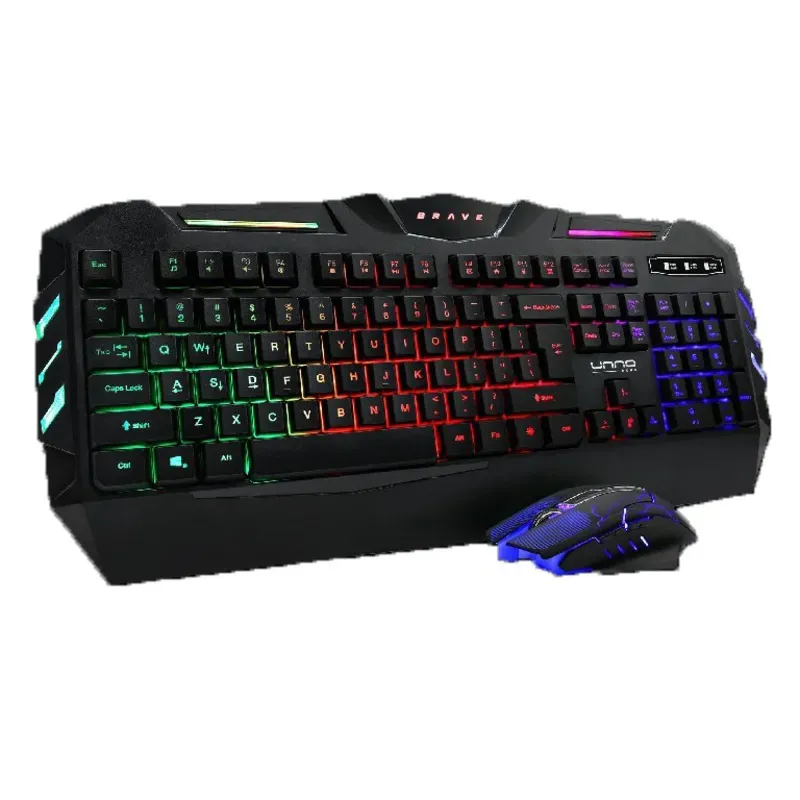 Kit Teclado y Mouse Gaming RGB retroiluminado marca BRAVE