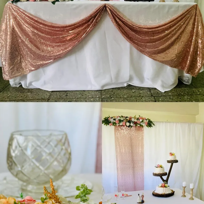 Decoración de boda rosada pequeña