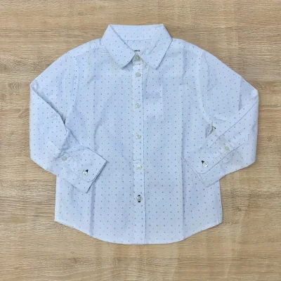 Camisa Mango blanca con puntos negros